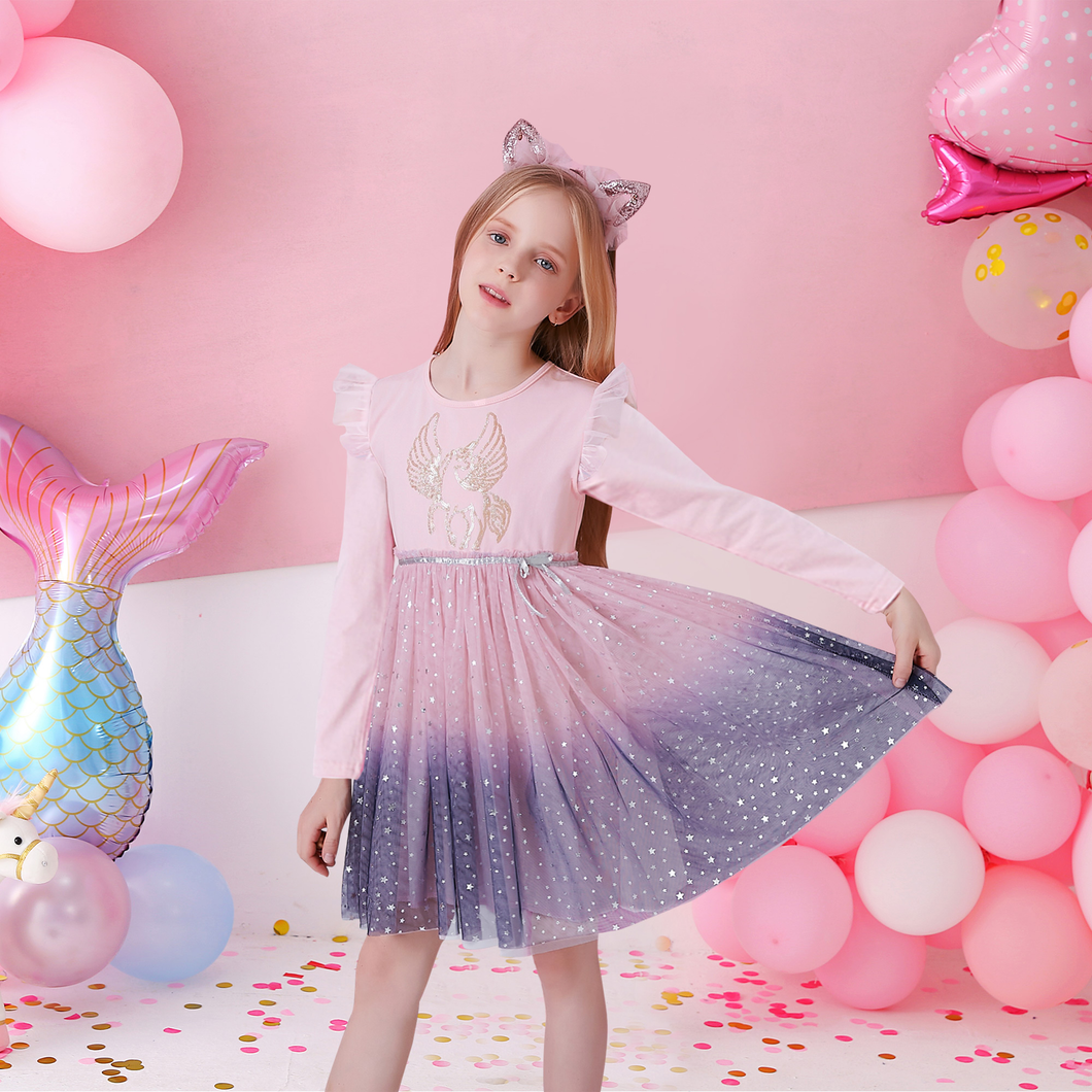 Vestido Vikita Rosado Unicornio Dorado - 116847
