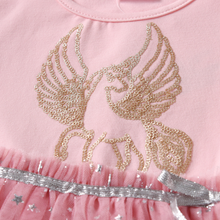 Cargar imagen en el visor de la galería, Vestido Vikita Rosado Unicornio Dorado - 116847
