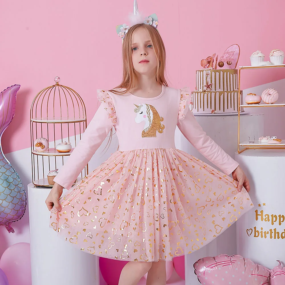 Vestido Vikita Rosado Unicornio Dorado - 116848