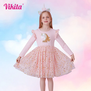 Vestido Vikita Rosado Unicornio Dorado - 116848