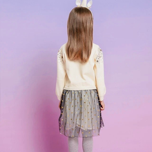Cargar imagen en el visor de la galería, Vestido Vikita Top Sueter Beige con Estrellas - 116852
