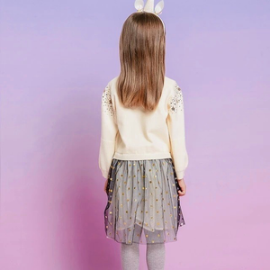 Vestido Vikita Top Sueter Beige con Estrellas - 116852