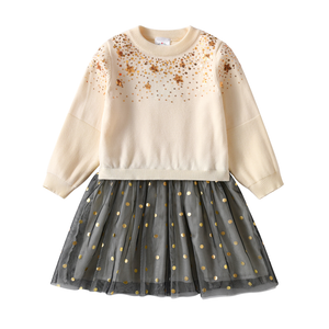 Vestido Vikita Top Sueter Beige con Estrellas - 116852