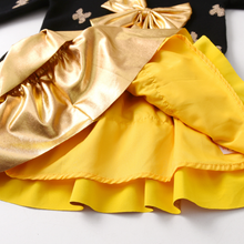 Cargar imagen en el visor de la galería, Vestido Vikita Top Sueter Negro con Lazo Dorado - 116853
