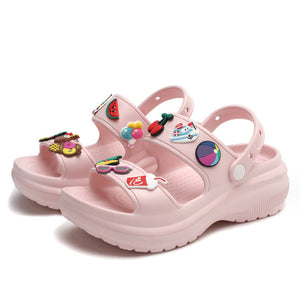 Sandalias tipo crocs con adornos - 115060