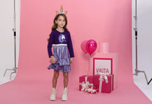 Cargar y reproducir el video en el visor de la galería, Vestido Vikita Top Unicornio Morado  - 116846
